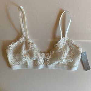 NWT J. Crew White Lace Bralette - Size M